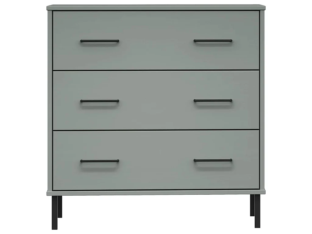 Buffet avec 3 tiroirs Gris 77x40x79,5 cm Bois massif OSLO