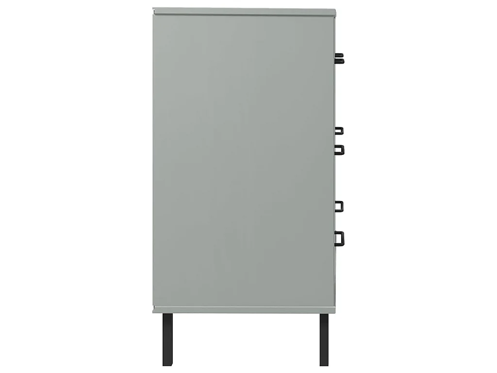 Buffet avec 3 tiroirs Gris 77x40x79,5 cm Bois massif OSLO