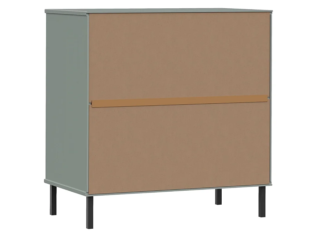 Buffet avec 3 tiroirs Gris 77x40x79,5 cm Bois massif OSLO