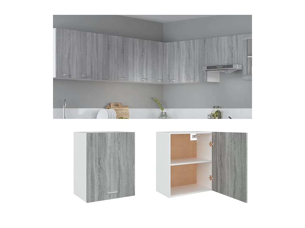 Armoire suspendue "Lyon" Gris Sonoma 50 x 31 x 60 cm Bois d'ingénierie