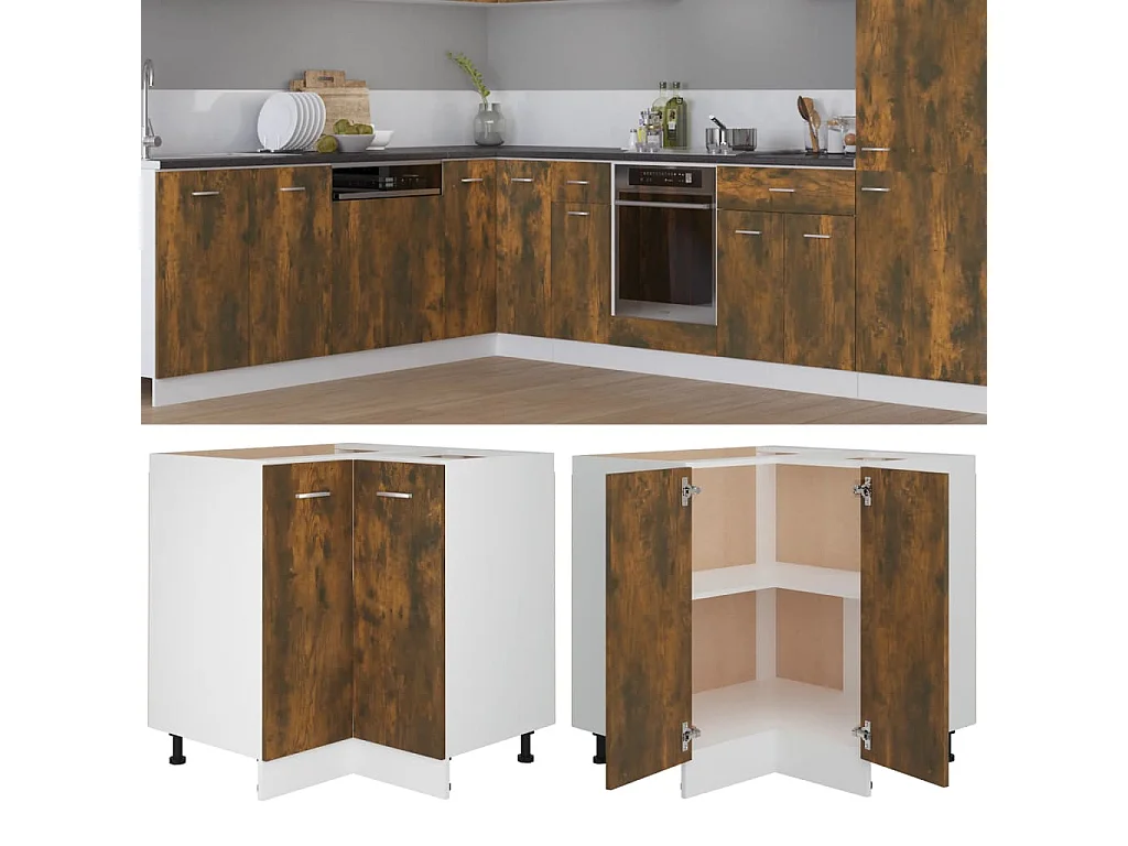 Meuble de cuisine "Lyon" Chêne fumé 75,5 x 75,5 x 81,5 cm Bois d'ingénierie