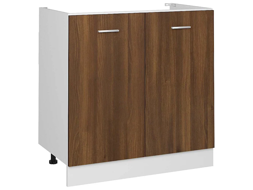 Gootsteenkast Lyon 80x46x81,5 cm bewerkt hout bruin eikenkleur