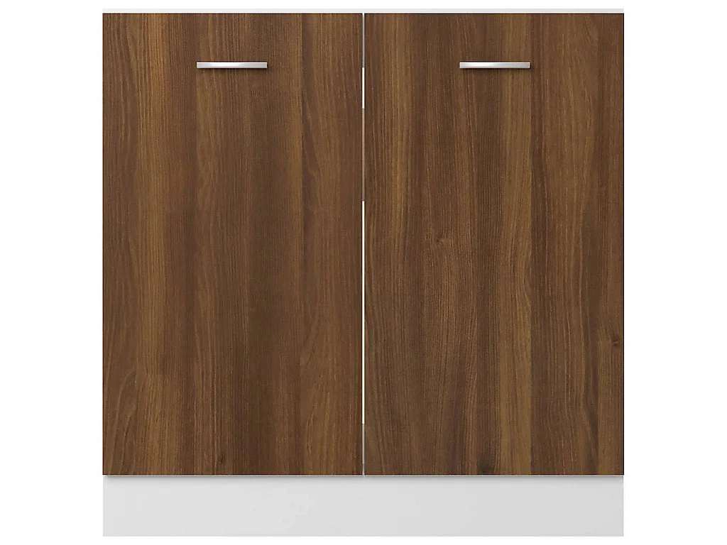 Gootsteenkast Lyon 80x46x81,5 cm bewerkt hout bruin eikenkleur