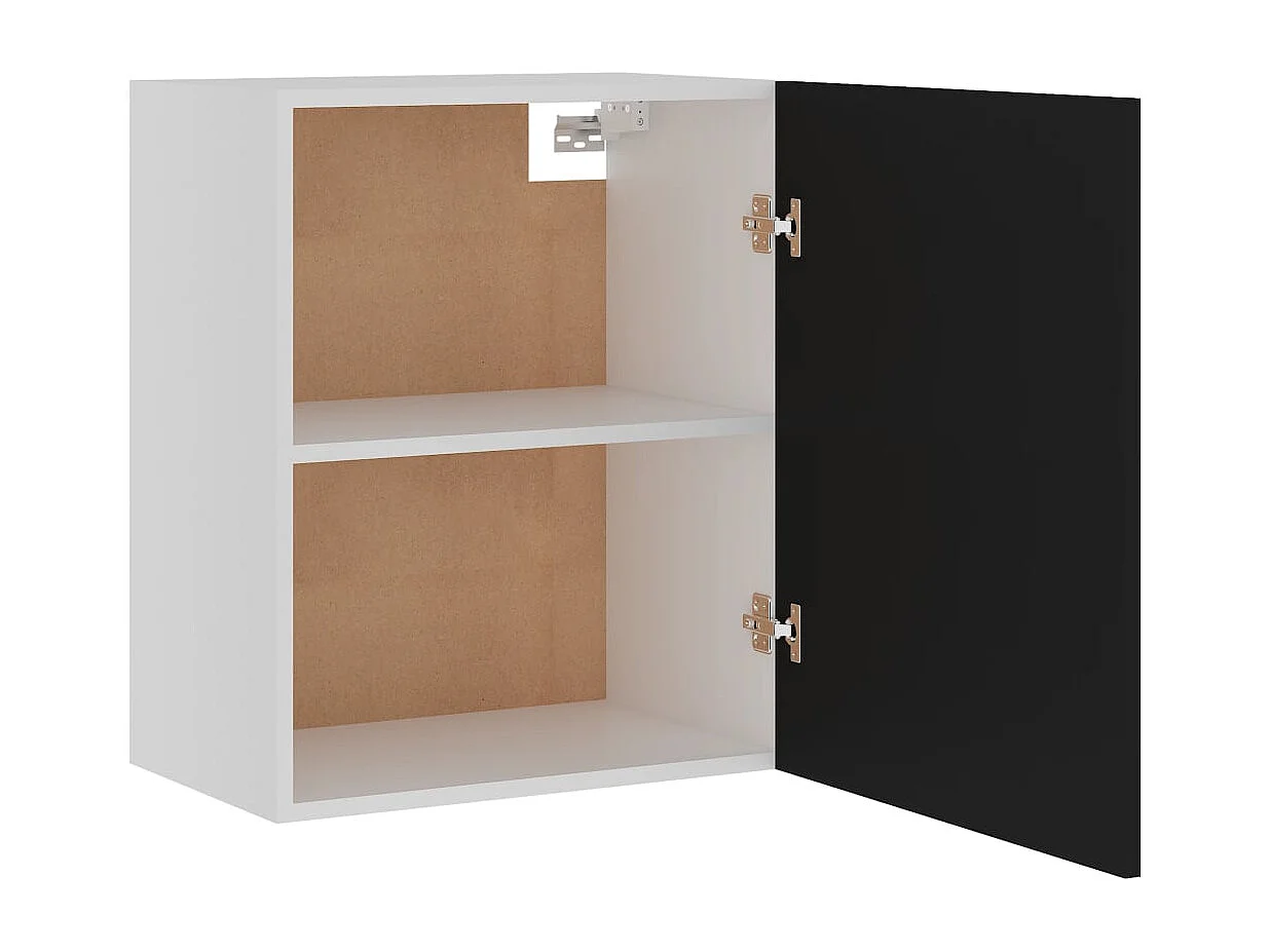 Hangkasten 2 st Lyon 50x31x60 cm bewerkt hout zwart