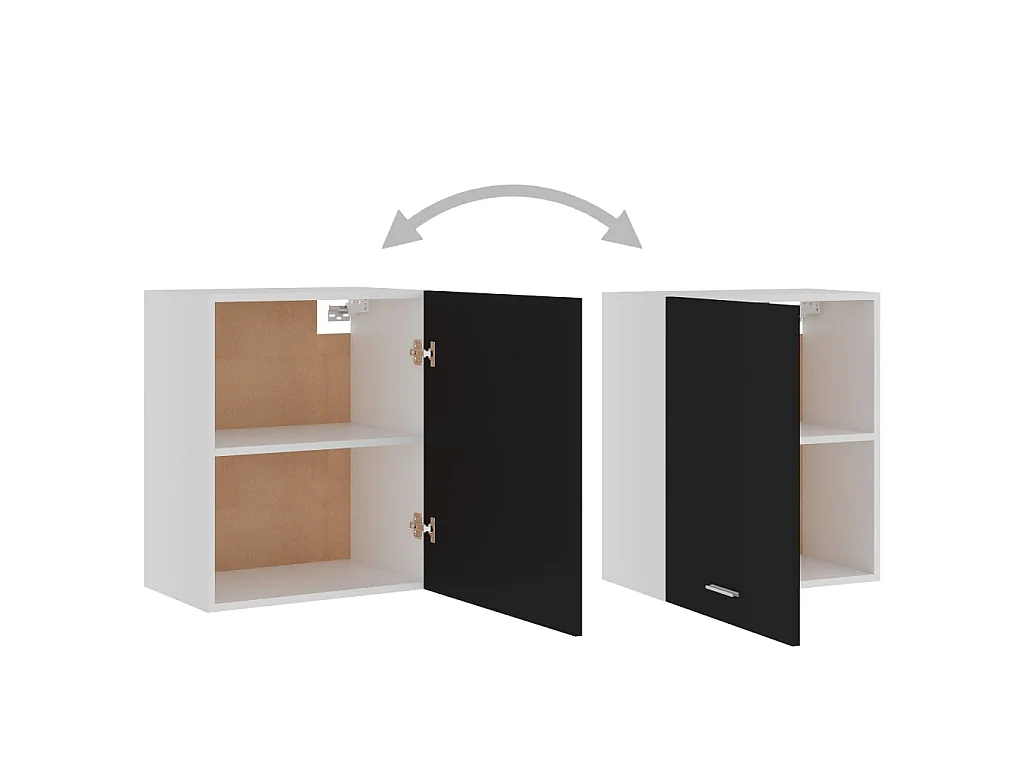 Armoires suspendues 2 pièces "Lyon" Noir 50 x 31 x 60 cm Bois d'ingénierie