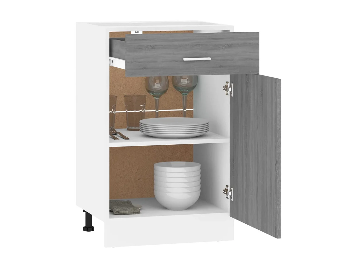 Armoire à tiroirs inférieure "Lyon" Gris Sonoma 50 x 46 x 81,5 cm Bois d'ingénierie