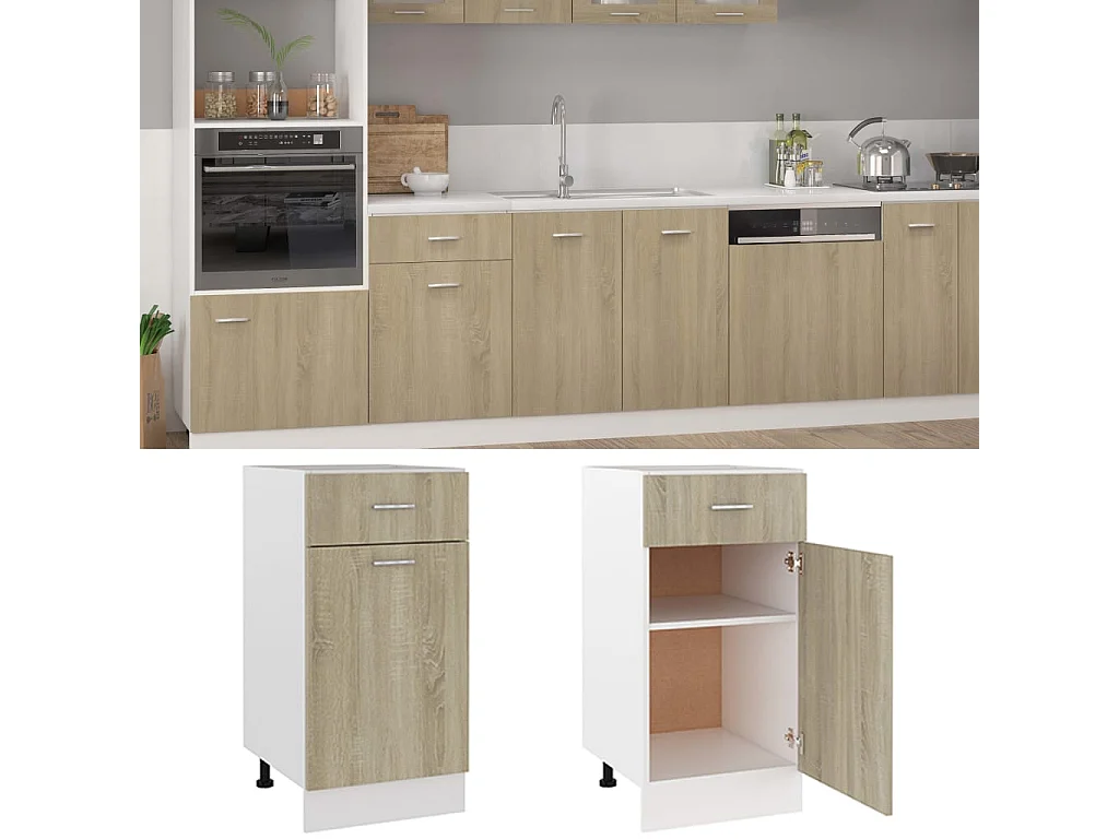 Armoire de plancher tiroir Chêne sonoma 40x46x81,5 cm Aggloméré