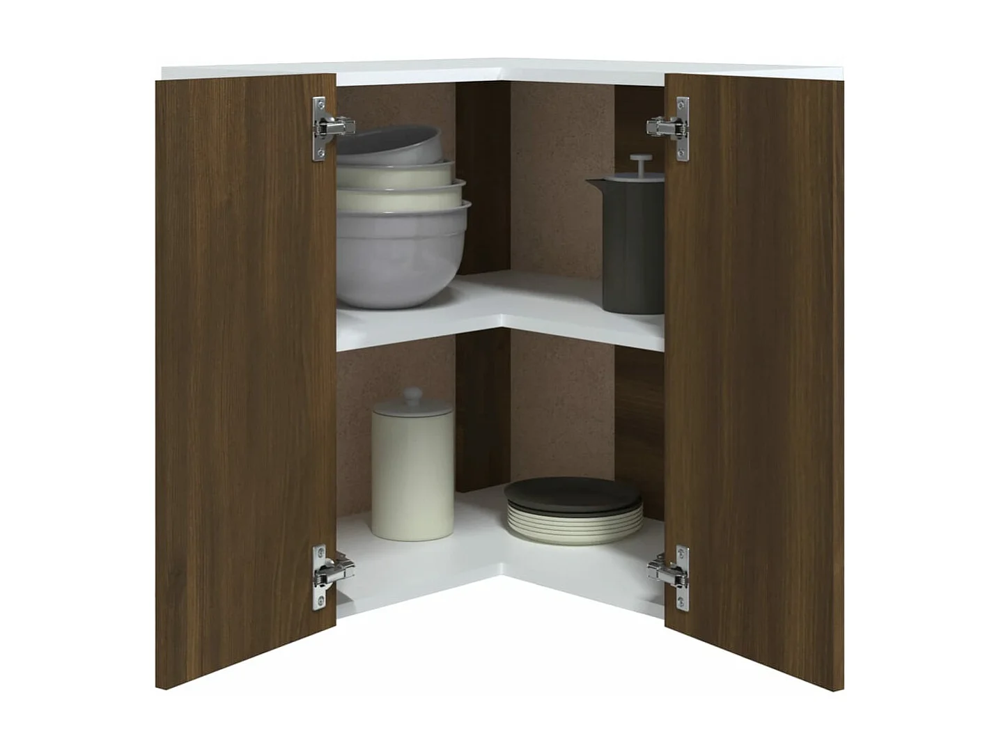 Eck-Hängeschrank Lyon Braun Eichen-Optik 57x57x60 cm Holzwerkstoff