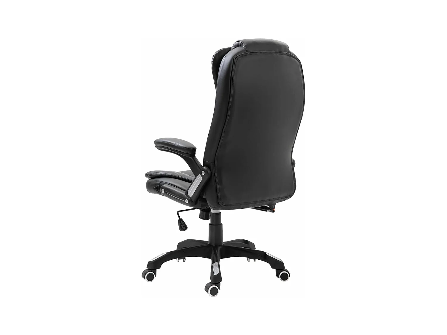 Silla de oficina de cuero sintético negra