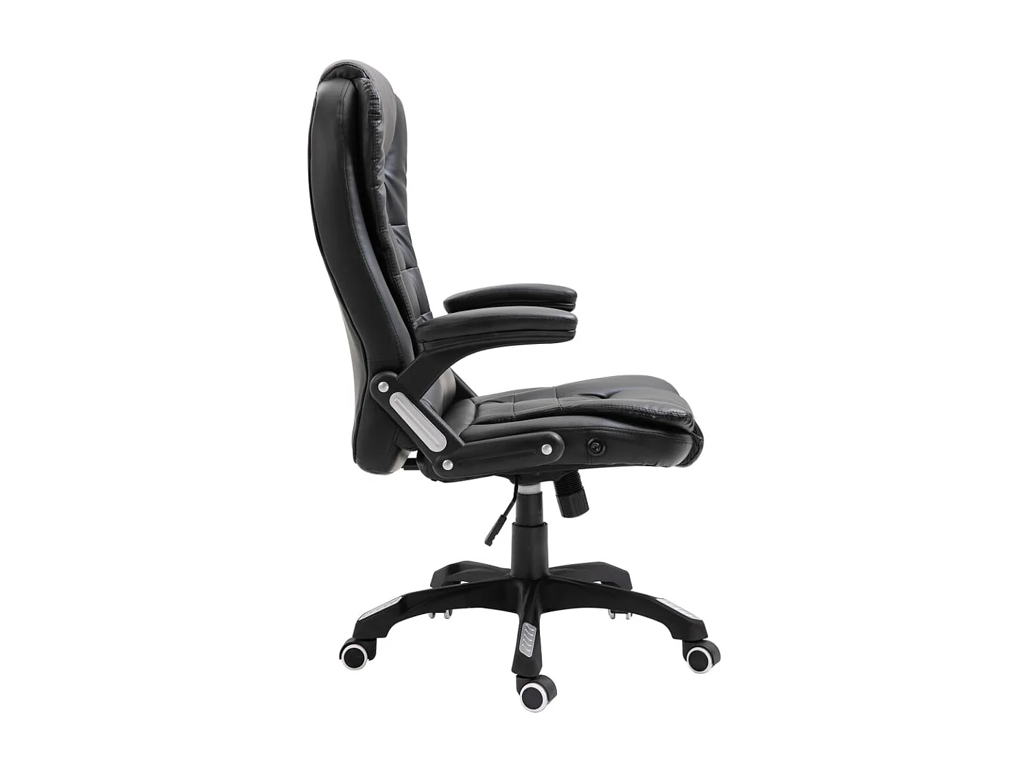 Silla de oficina de cuero sintético negra