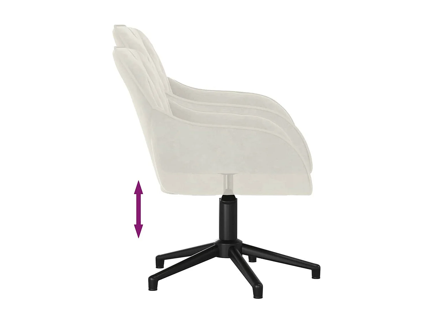 Chaise pivotante de bureau Crème Velours