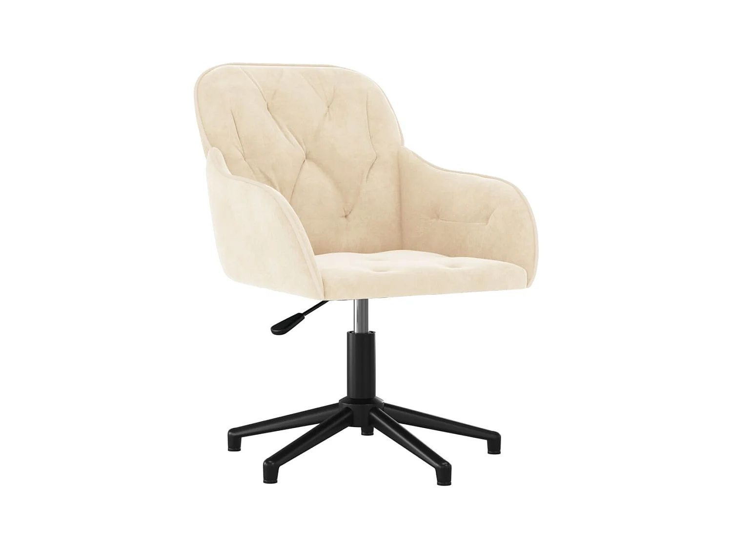 Silla de oficina giratoria de terciopelo color crema