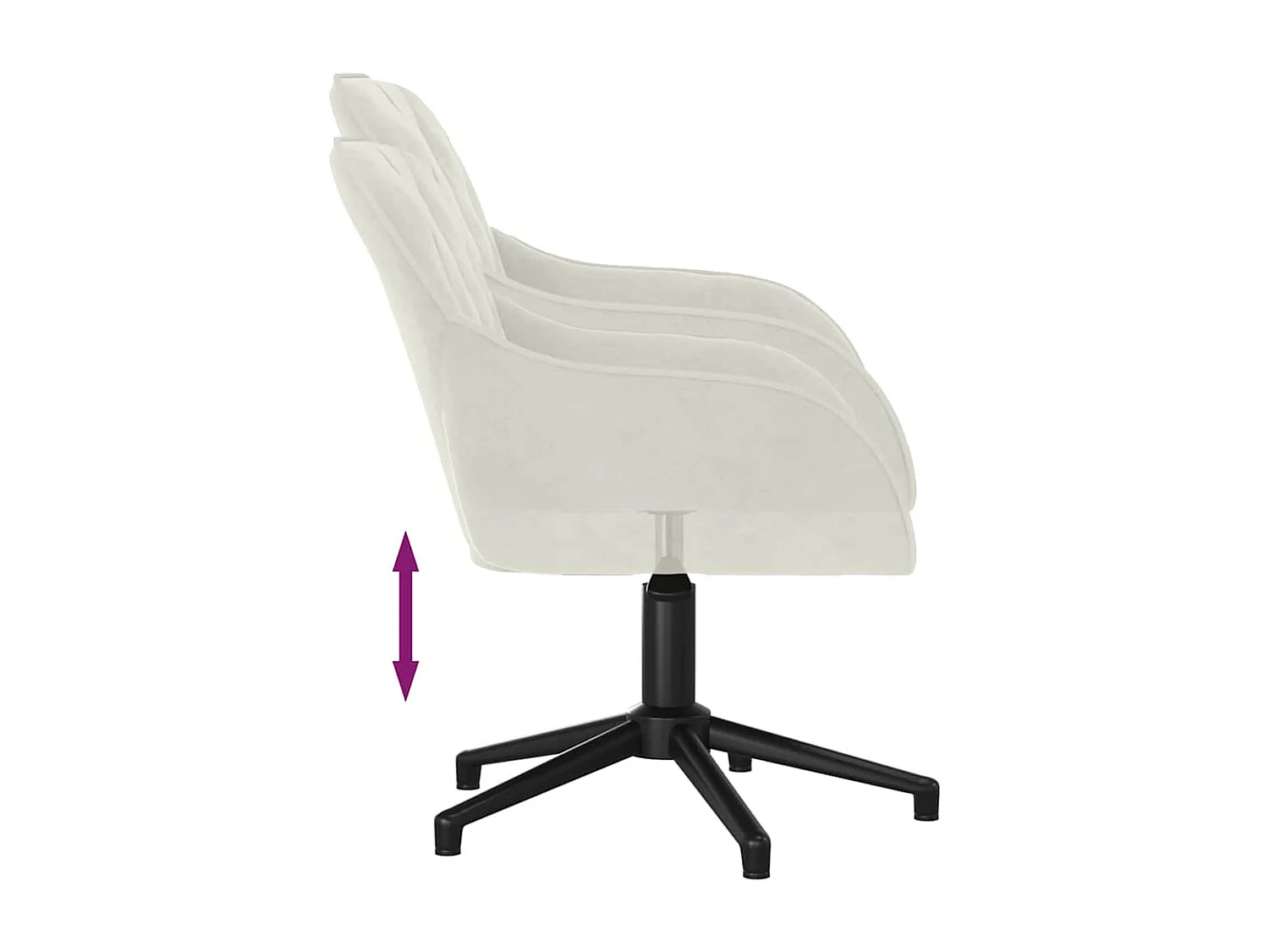 Chaise pivotante de bureau Crème Velours