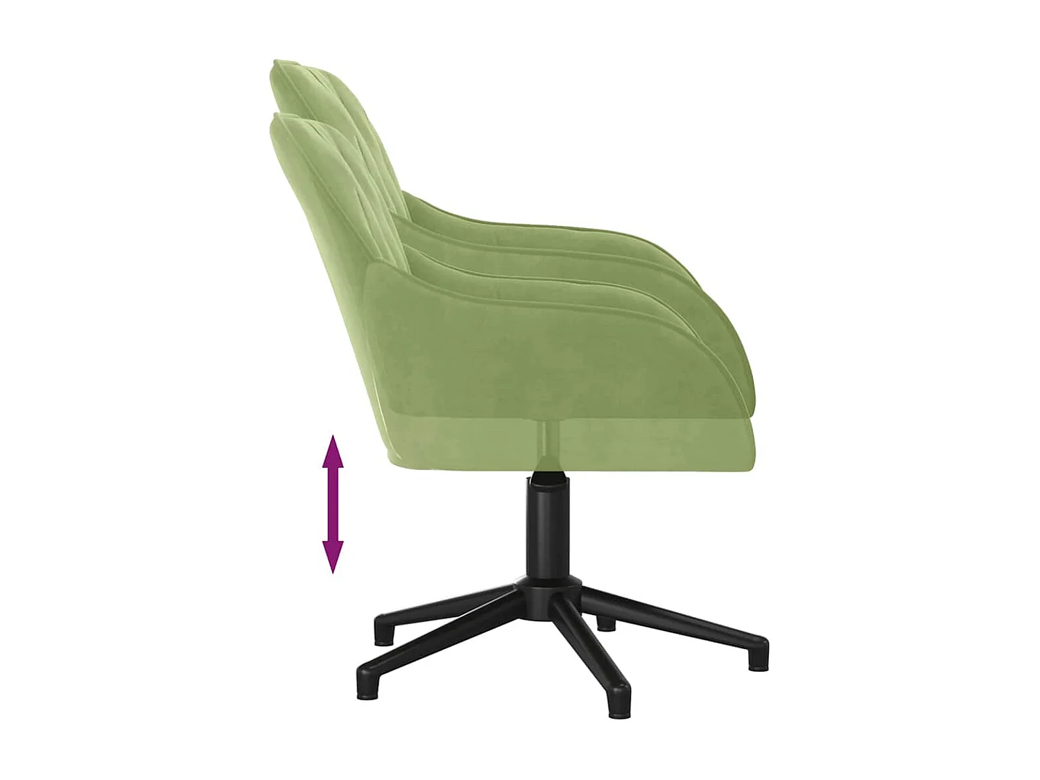 Chaise pivotante de bureau Vert clair Velours