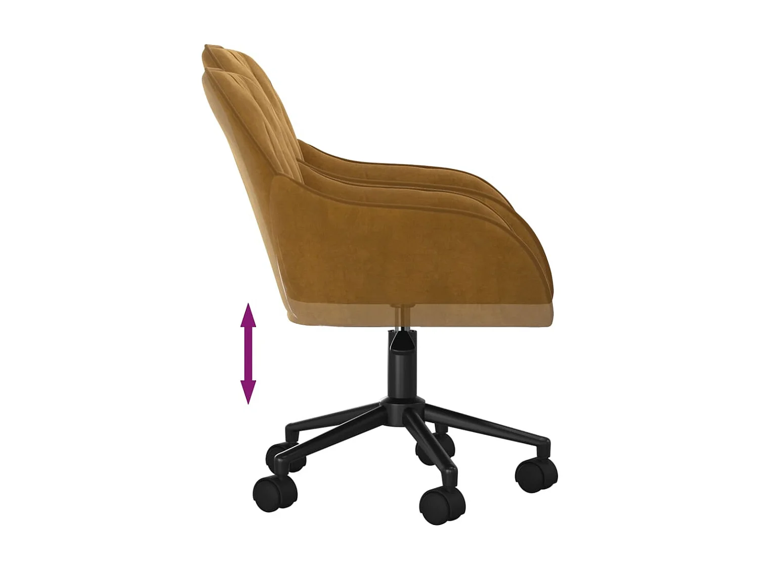 Chaise pivotante de bureau Marron Velours