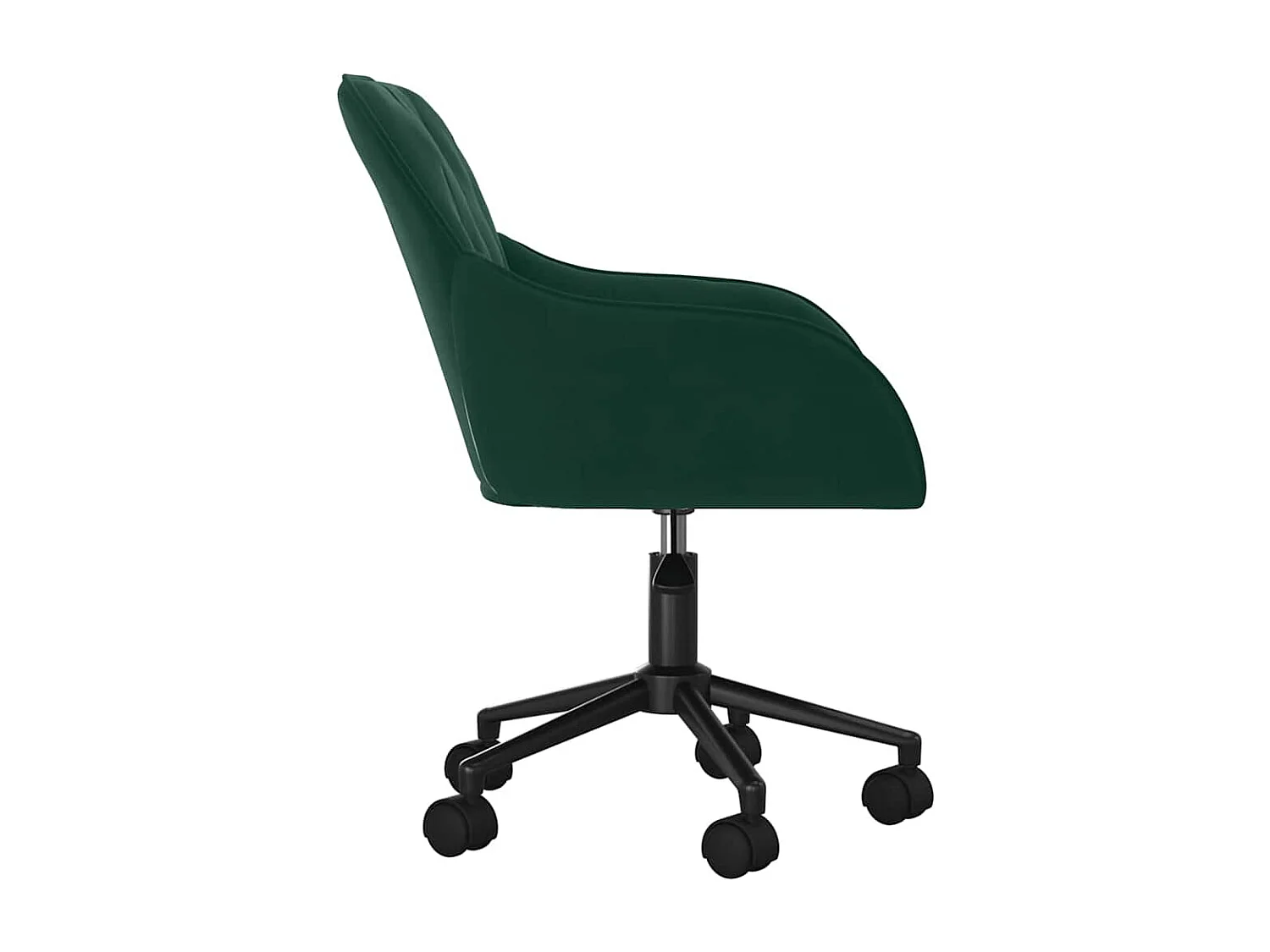 Chaise pivotante de bureau Vert foncé Velours