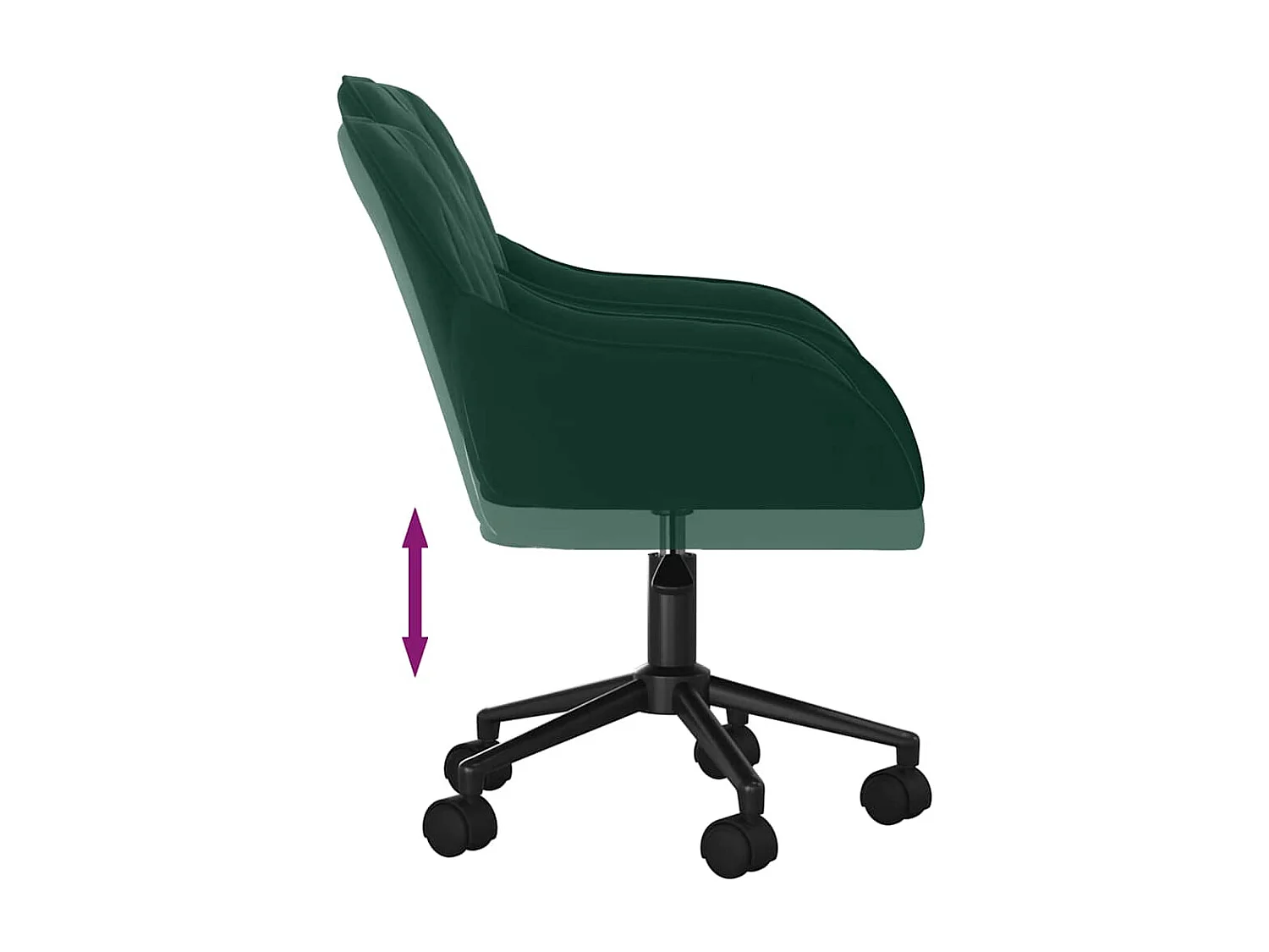 Chaise pivotante de bureau Vert foncé Velours