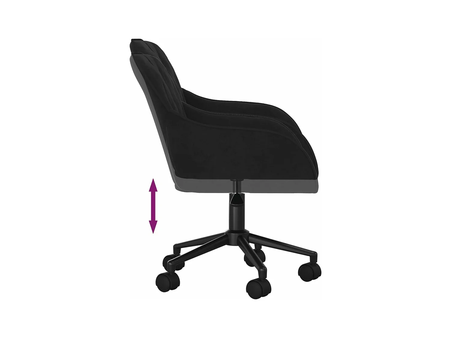 Chaise pivotante de bureau Noir Velours