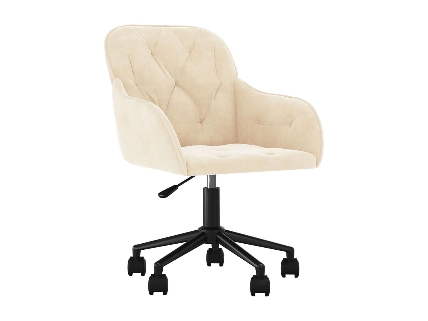 Bürostuhl Drehbar Creme Samt