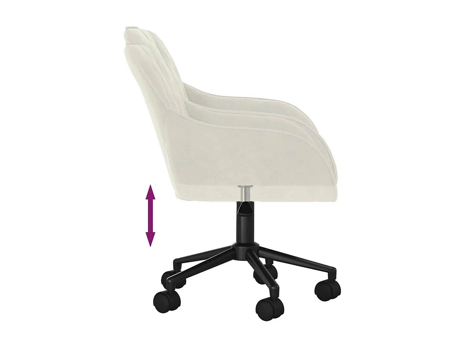 Bürostuhl Drehbar Creme Samt