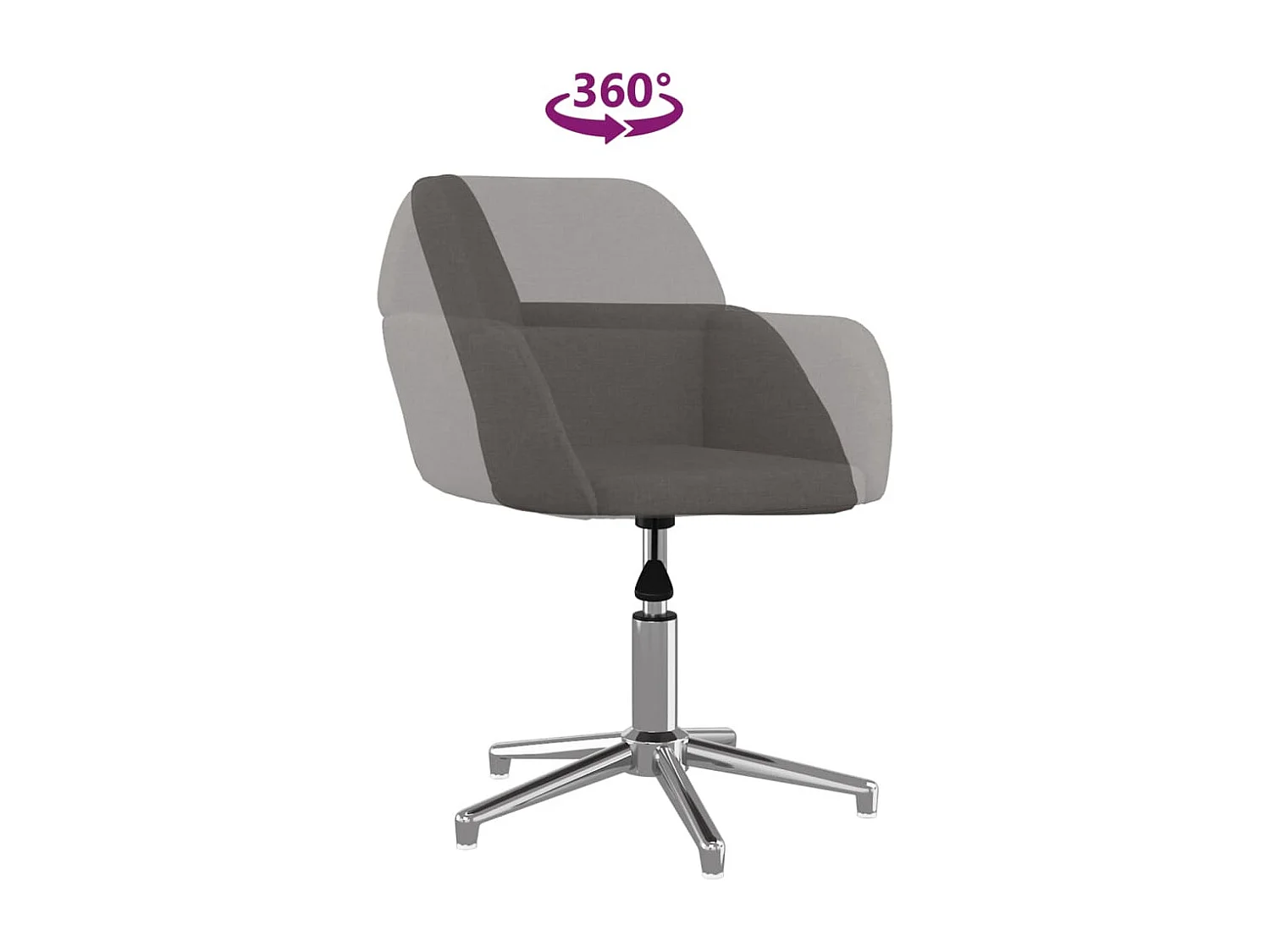 Chaise pivotante de bureau Gris foncé Tissu