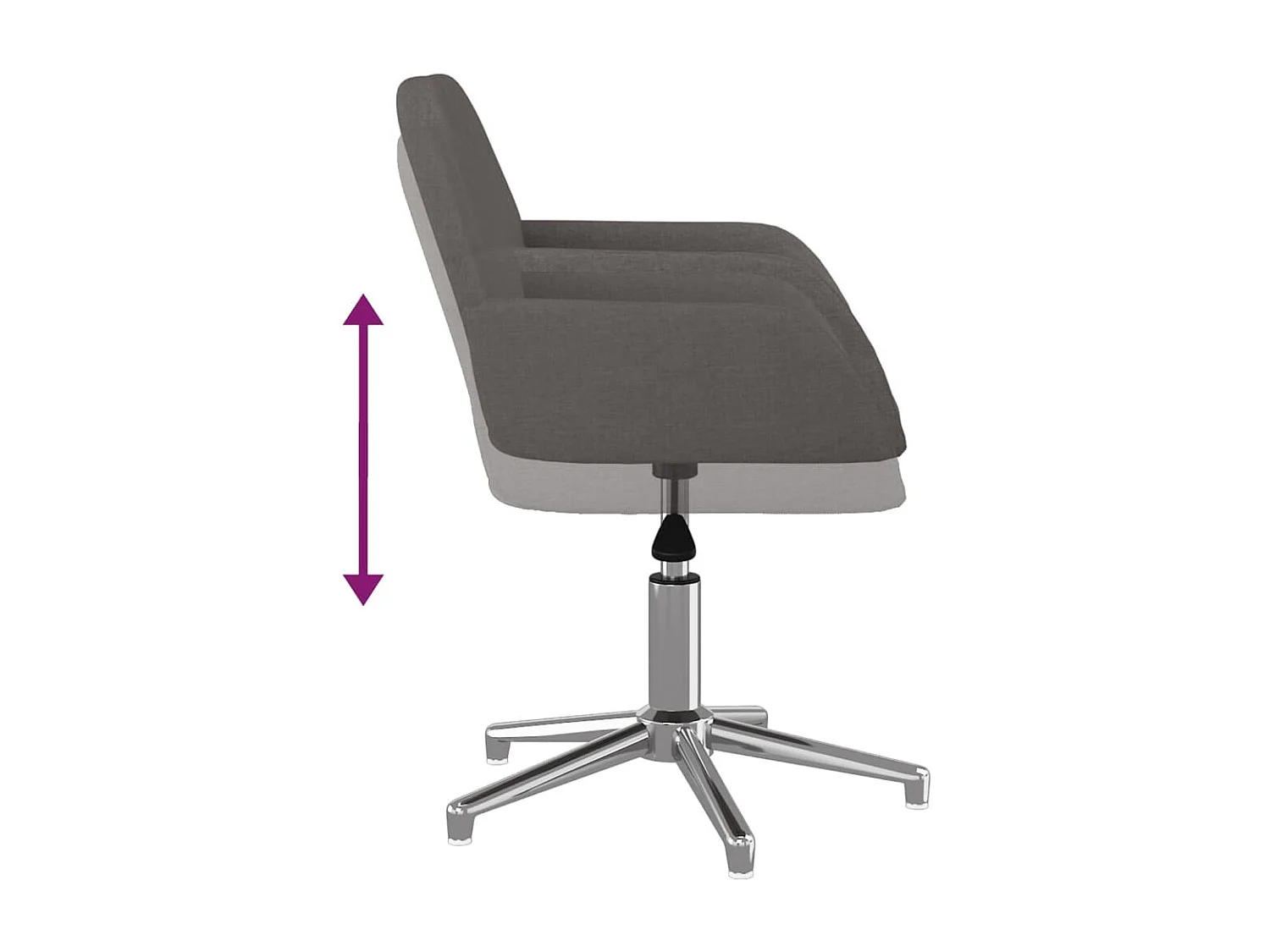 Chaise pivotante de bureau Gris foncé Tissu