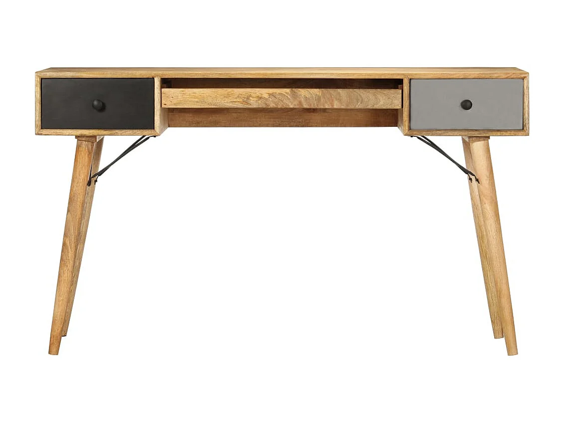 Schreibtisch mit Schubladen 130 x 50 x 80 cm Massivholz Mango