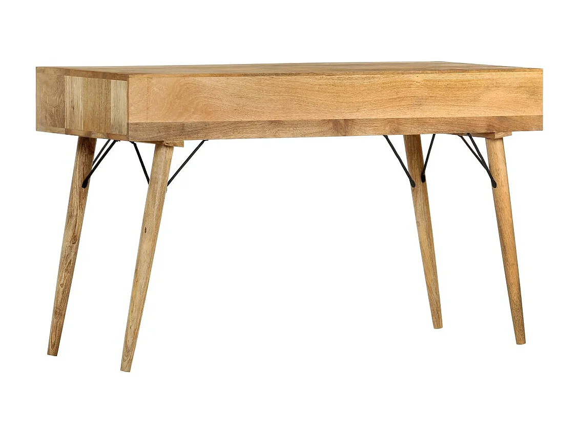 Schreibtisch mit Schubladen 130 x 50 x 80 cm Massivholz Mango
