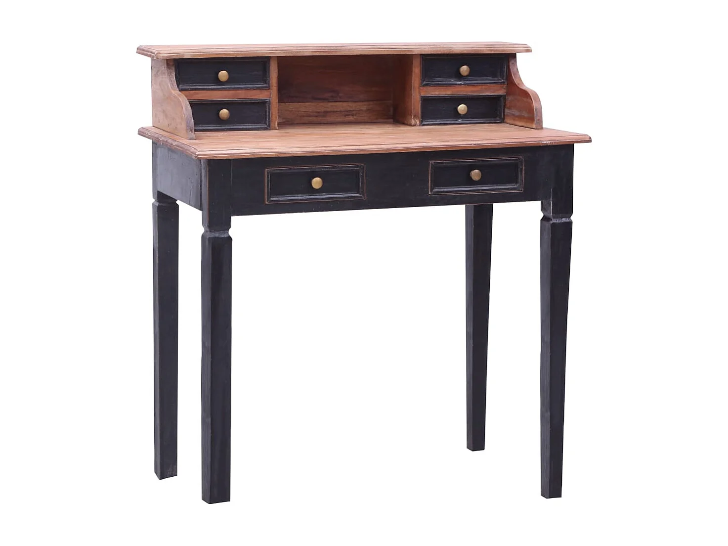 Escritorio con cajones madera maciza de caoba 90x50x101 cm