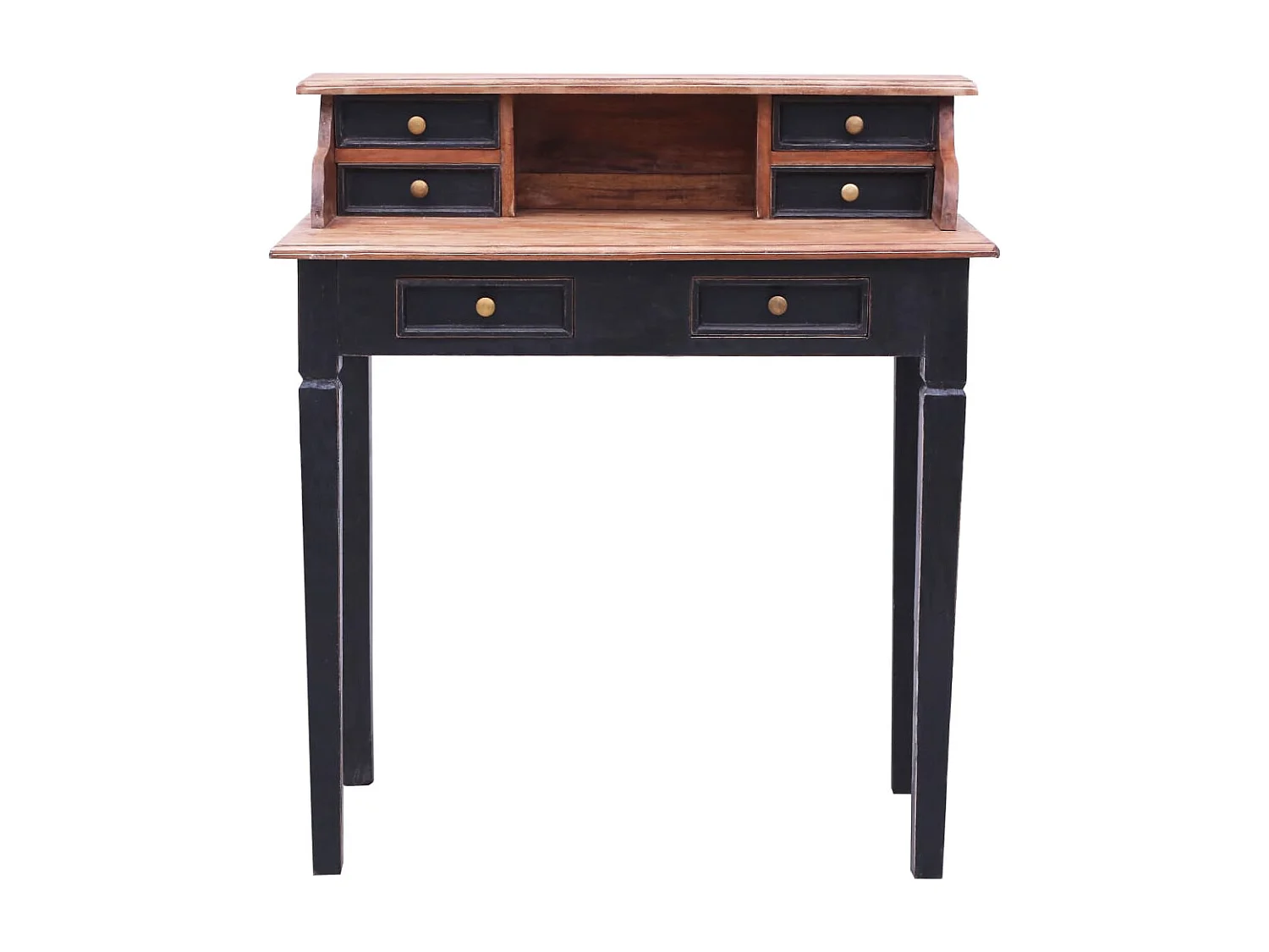 Escritorio con cajones madera maciza de caoba 90x50x101 cm