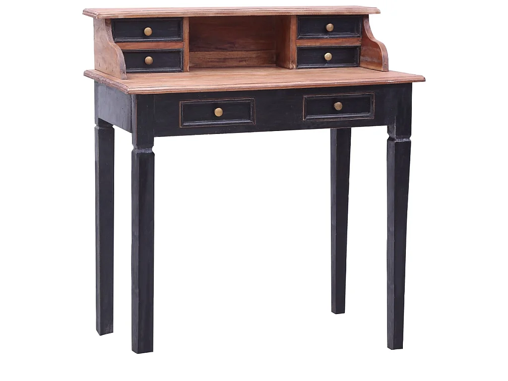Bureau d'écriture et tiroirs 90x50x101 cm bois massif d'acajou