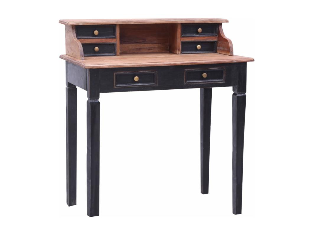 Schrijftafel met lades 90x50x101 cm massief mahoniehout