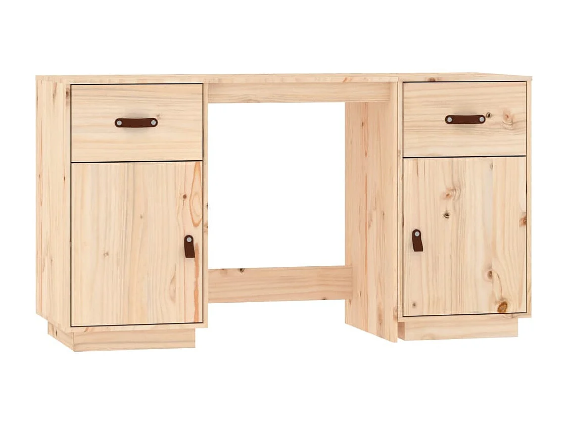 Secretária com armários 135x50x75 cm pinho maciço