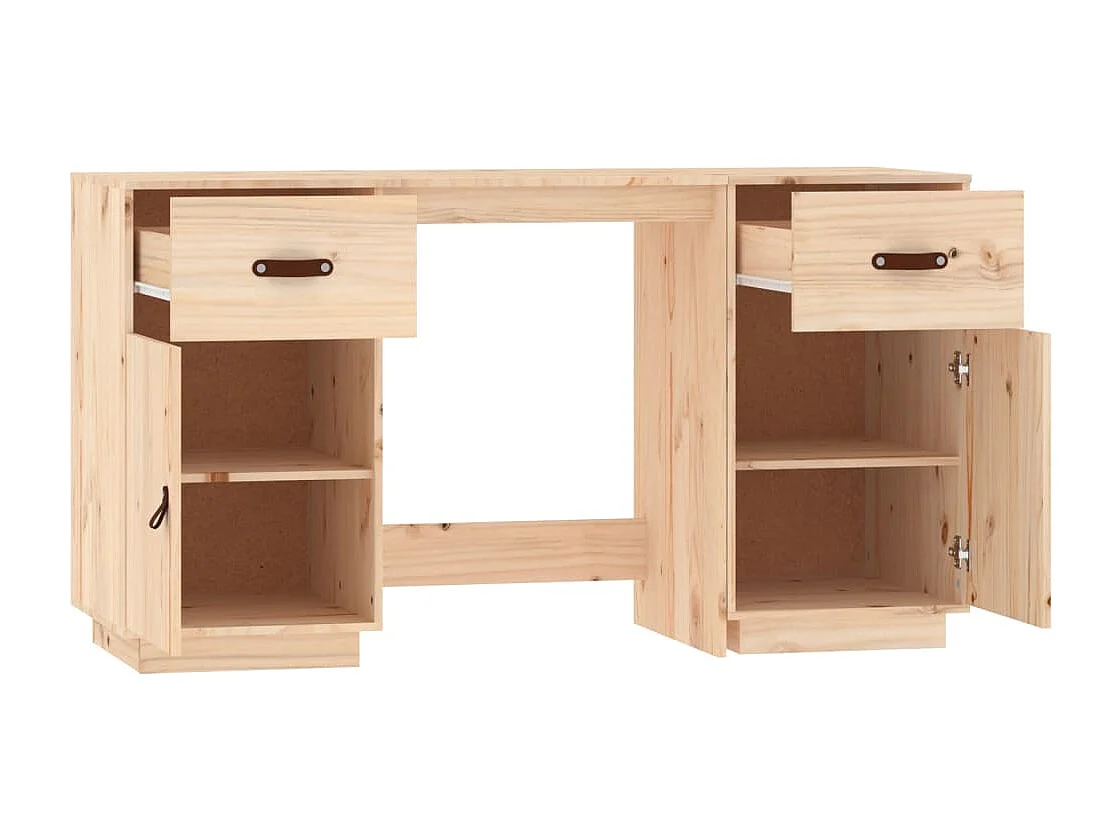 Secretária com armários 135x50x75 cm pinho maciço