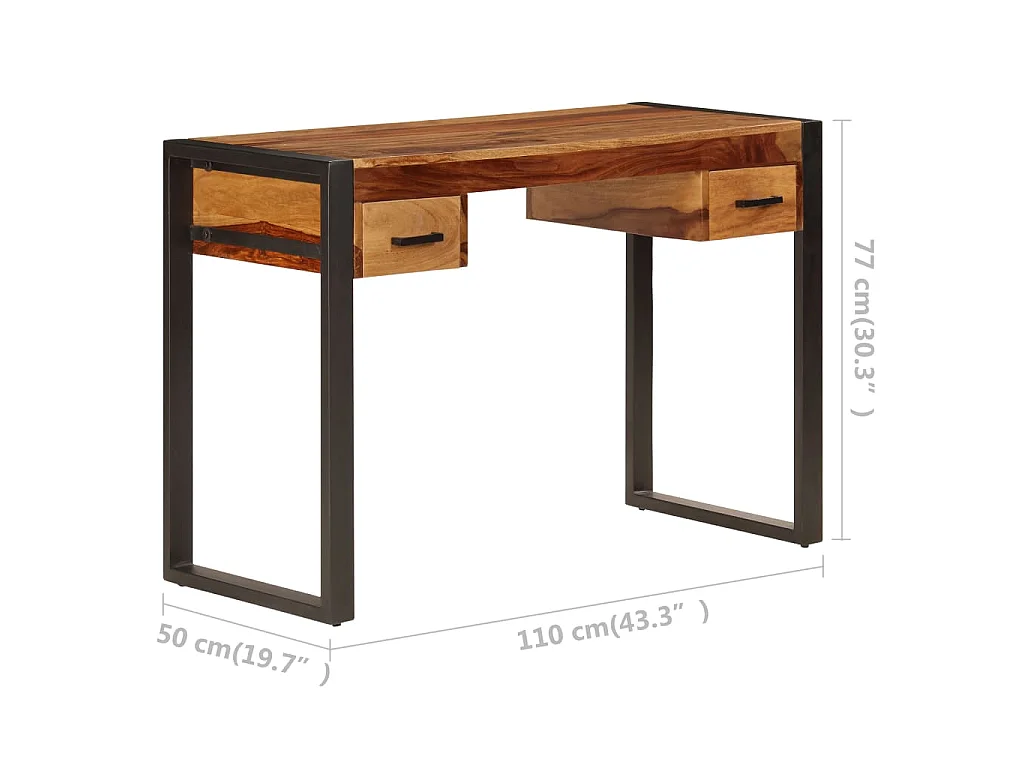 Bureau met 2 lades 110x50x77 cm massief acaciahout