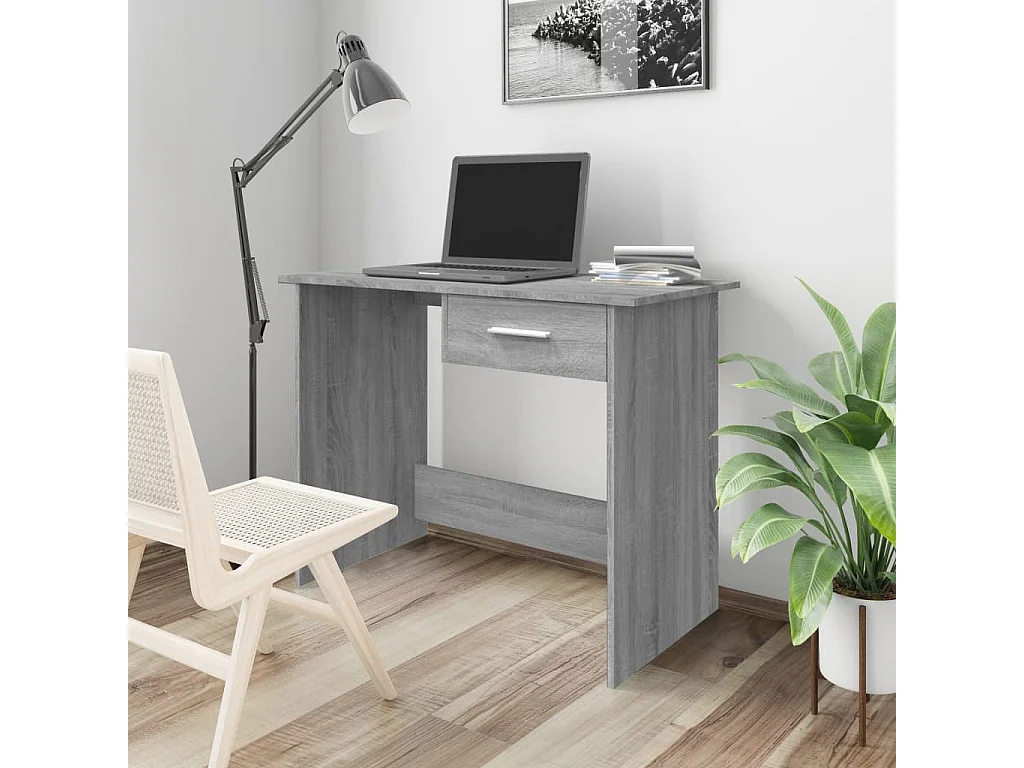 Bureau Sonoma gris 100x50x76 cm Bois d'ingénierie