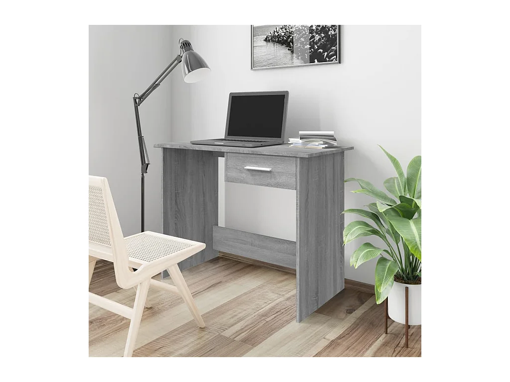 Bureau Sonoma gris 100x50x76 cm Bois d'ingénierie