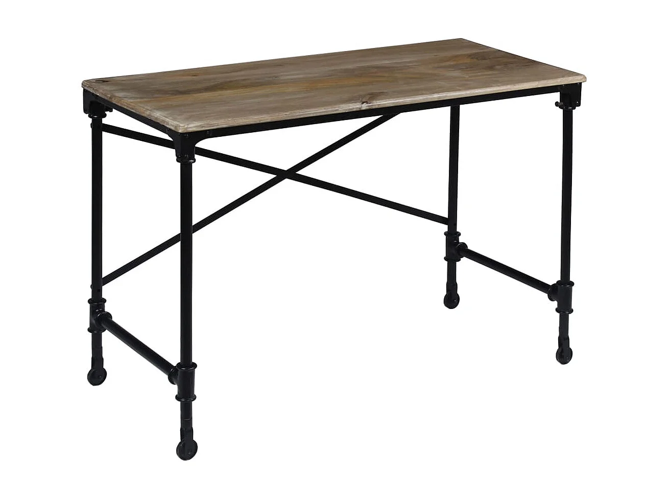 Schreibtisch Mangoholz Massiv und Stahl 110 x 50 x 96 cm
