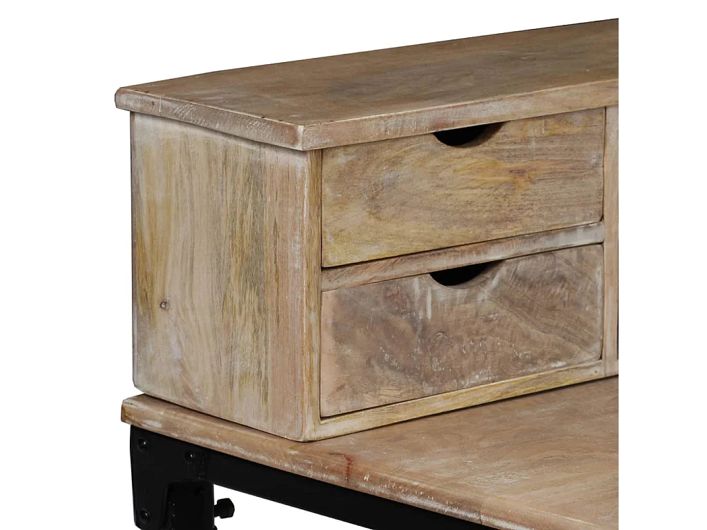 Schreibtisch Mangoholz Massiv und Stahl 110 x 50 x 96 cm