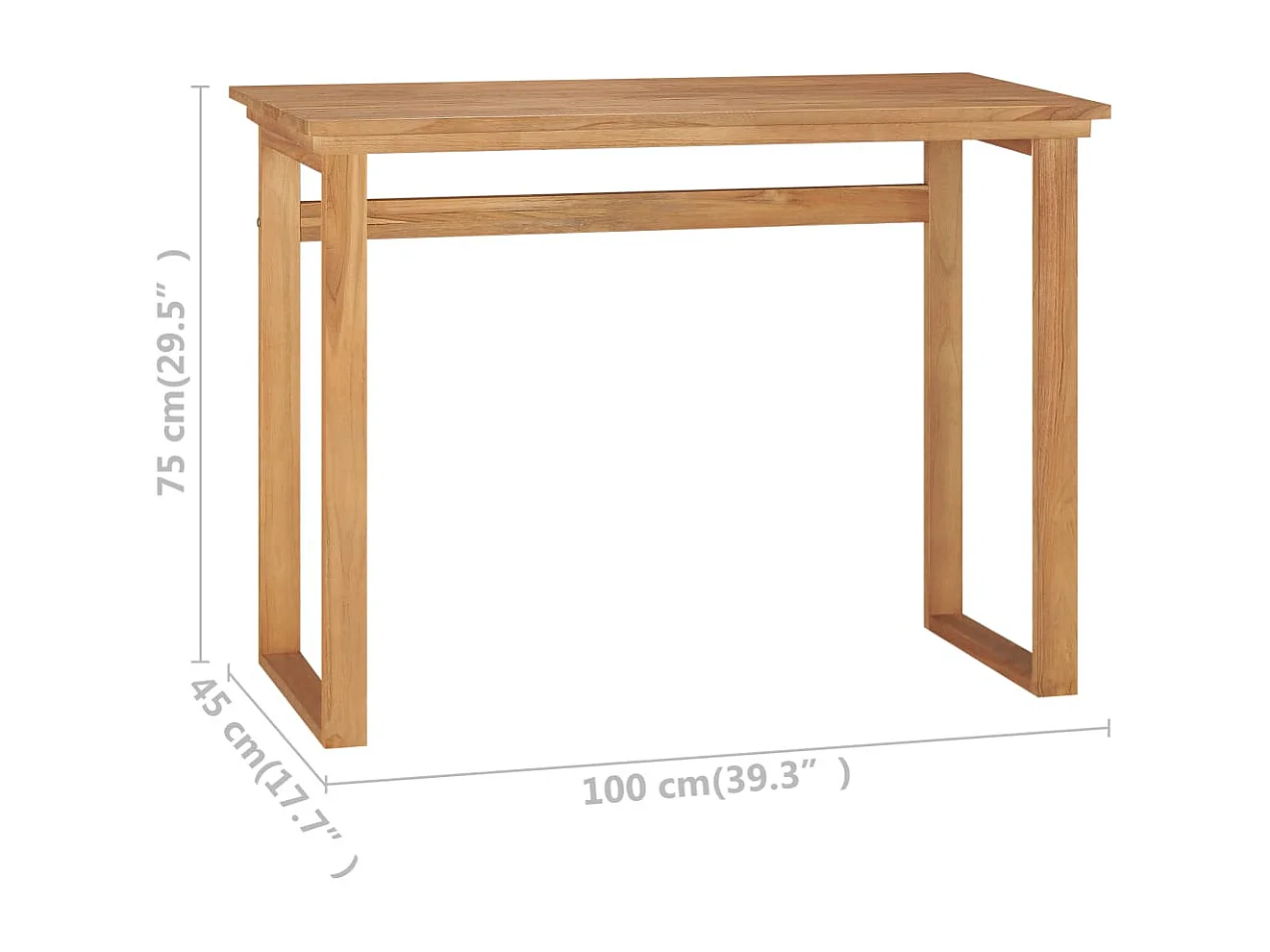 Scrivania 100x45x75 cm in Legno Massello di Teak