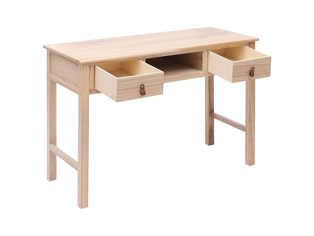 Escritorio de madera color natural 110x45x76 cm