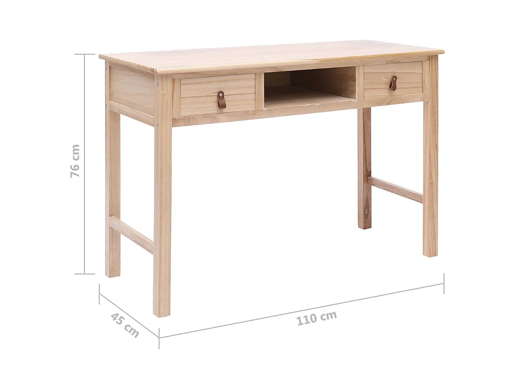 Escritorio de madera color natural 110x45x76 cm