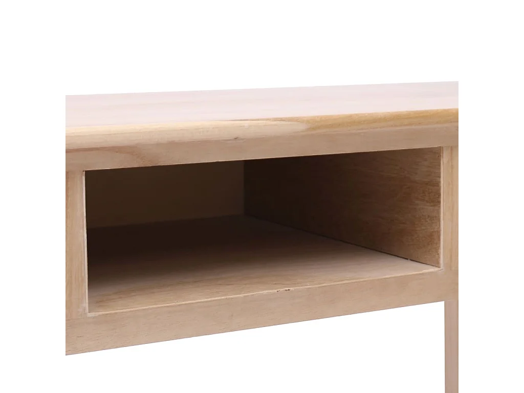 Escritorio de madera color natural 110x45x76 cm