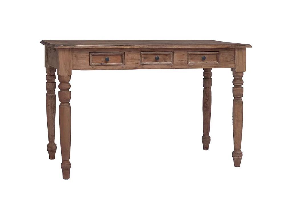 Bureau avec tiroirs 117x57x75 cm bois d'acajou massif