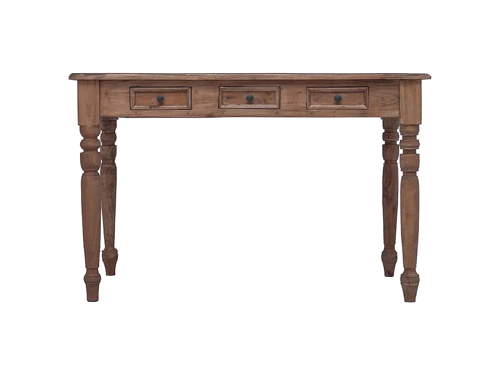 Bureau avec tiroirs 117x57x75 cm bois d'acajou massif