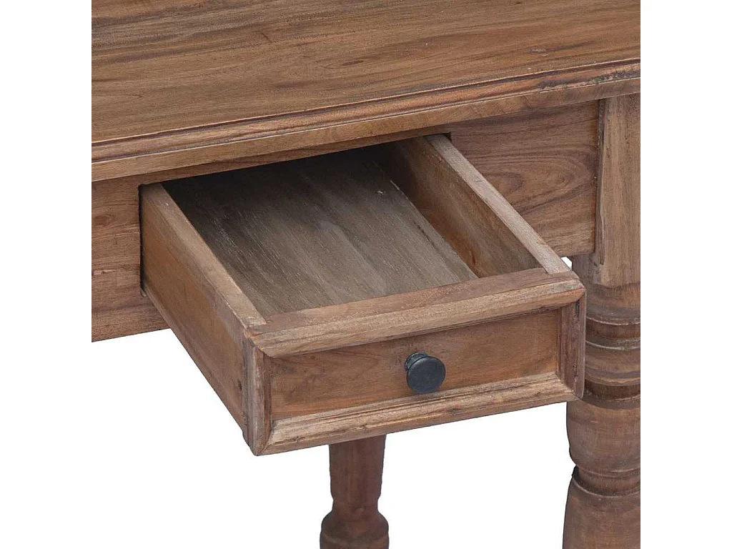 Bureau avec tiroirs 117x57x75 cm bois d'acajou massif