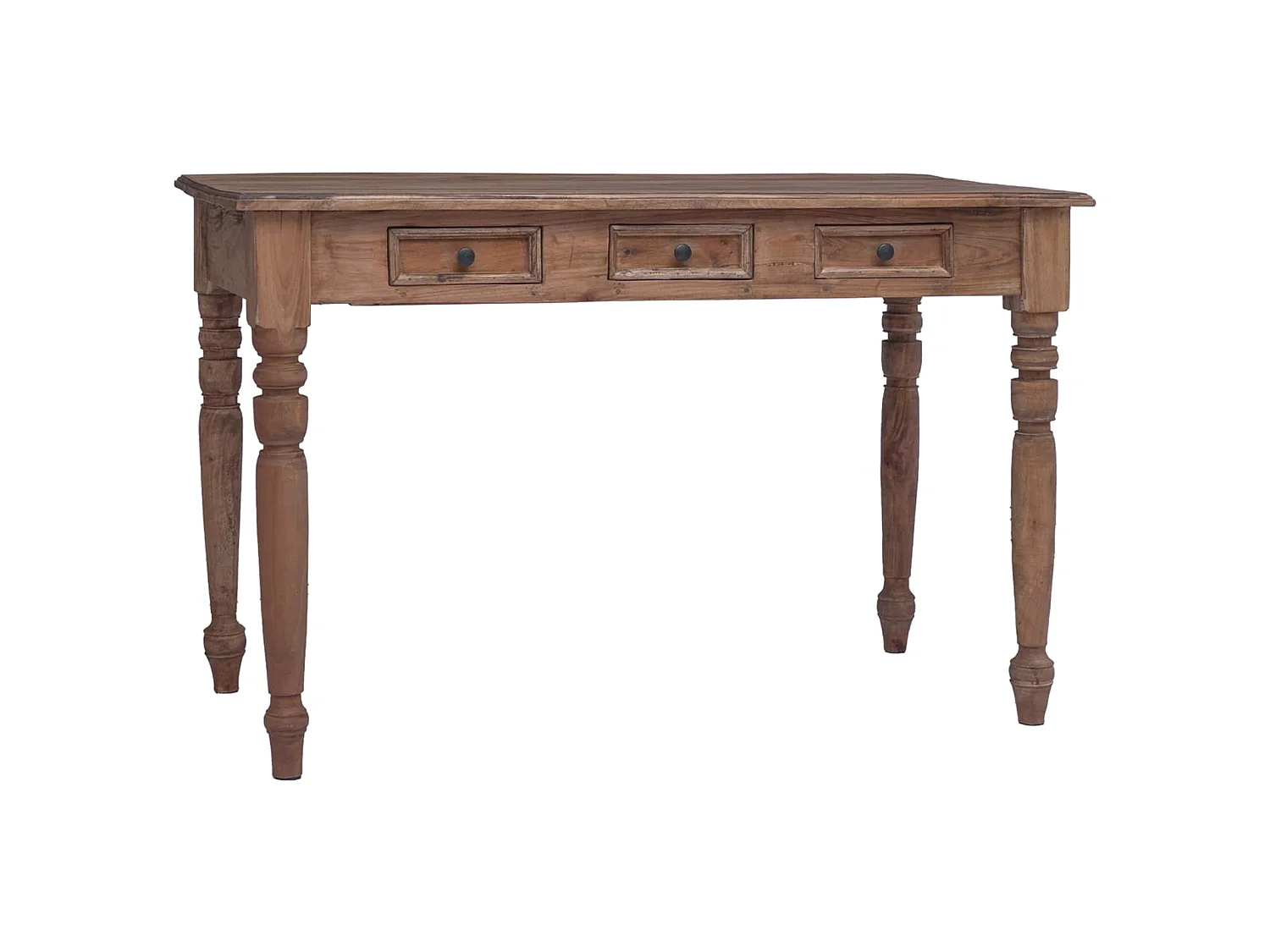 Scrivania con Cassetti 117x57x75 cm in Legno Massello di Mogano