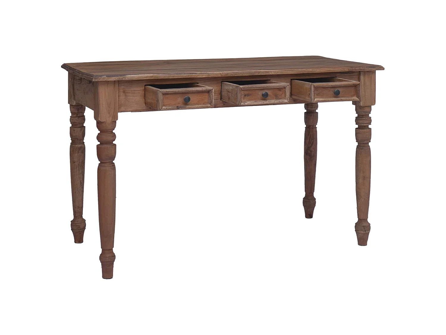 Scrivania con Cassetti 117x57x75 cm in Legno Massello di Mogano