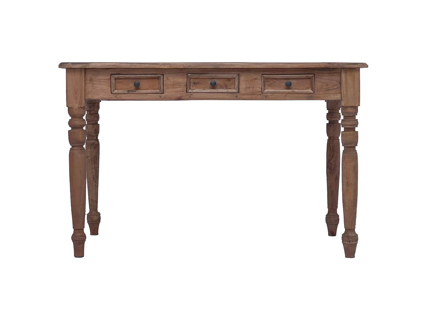 Scrivania con Cassetti 117x57x75 cm in Legno Massello di Mogano