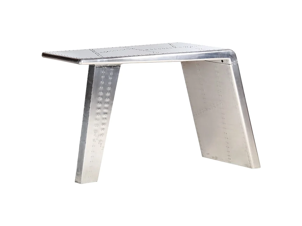 Bureau style avion Argenté 112x50x76 cm Métal